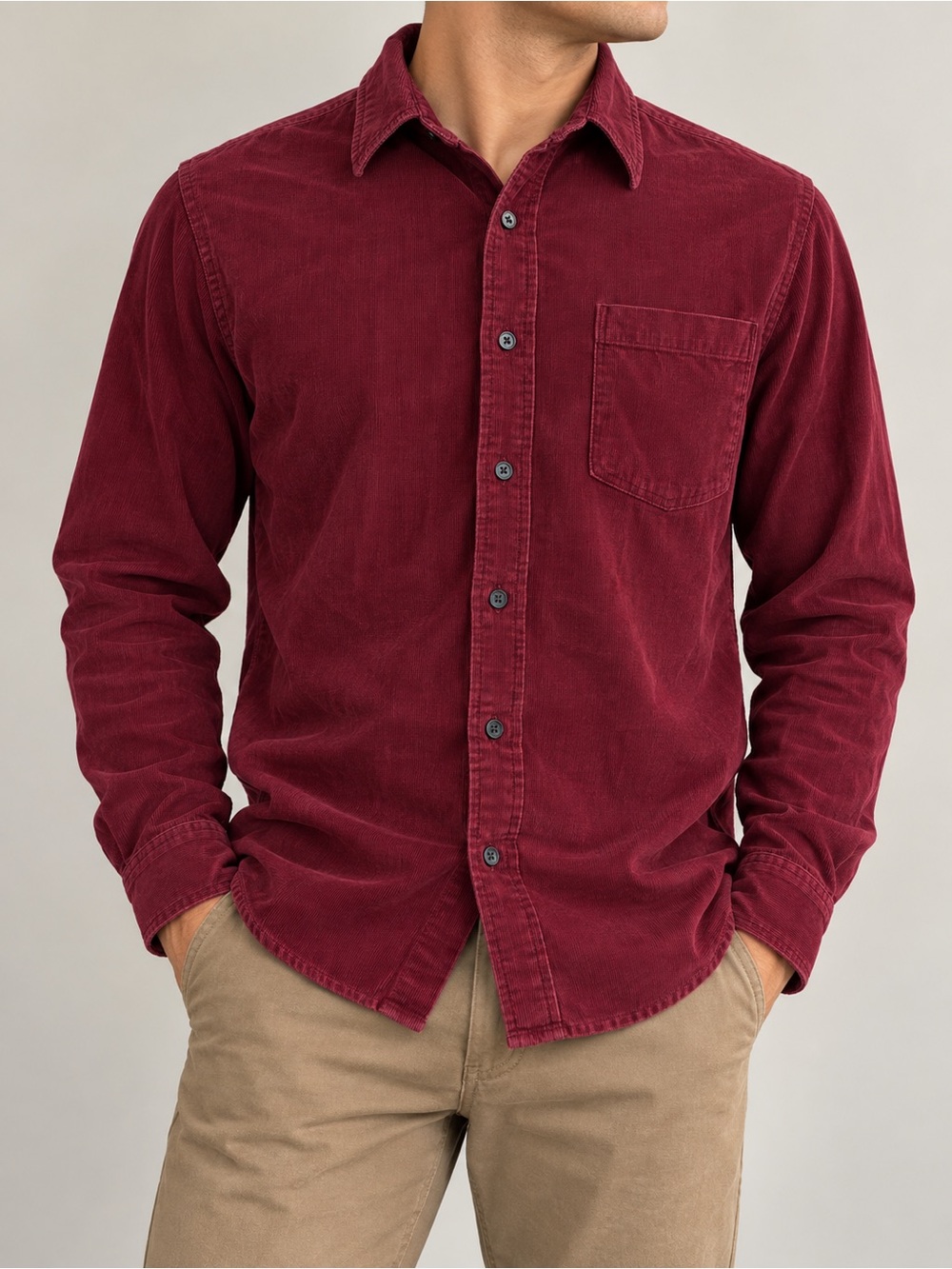 Levi’s Vintage 90s Burgundy Corduroy Button Up Shirt Men’s S